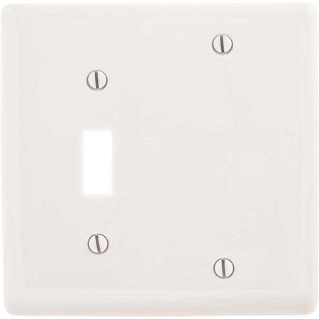 HUBBELL WIRING 2-Gang White Medium Size Toggle and Blank Wall Plate PJ113W